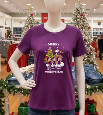 2024 New York Yankees Snoopy And Friends Merry Christmas   Purple T Shirt