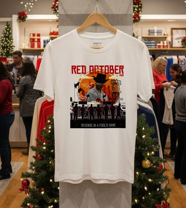 2025 Red Philadelphia Phillies October Revenge Is A Fool S Bane T White T Shirt