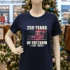 250 Years Of Freedom 1776 2026 American Flag Retro T Navy T Shirt