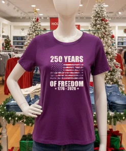 250 Years Of Freedom 1776 2026 American Flag retro T shirt