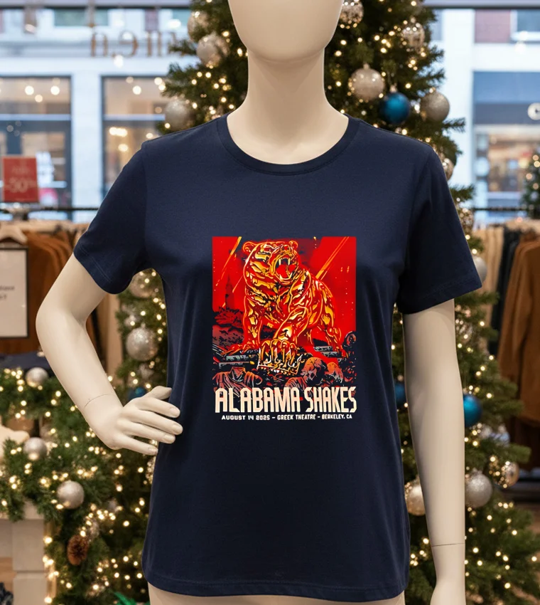 Alabama Shakes Greek Theater Berkeley 2025 Bear - navy-t-shirt Alabama Shakes Greek Theater Berkeley 2025 Bear Navy T Shirt