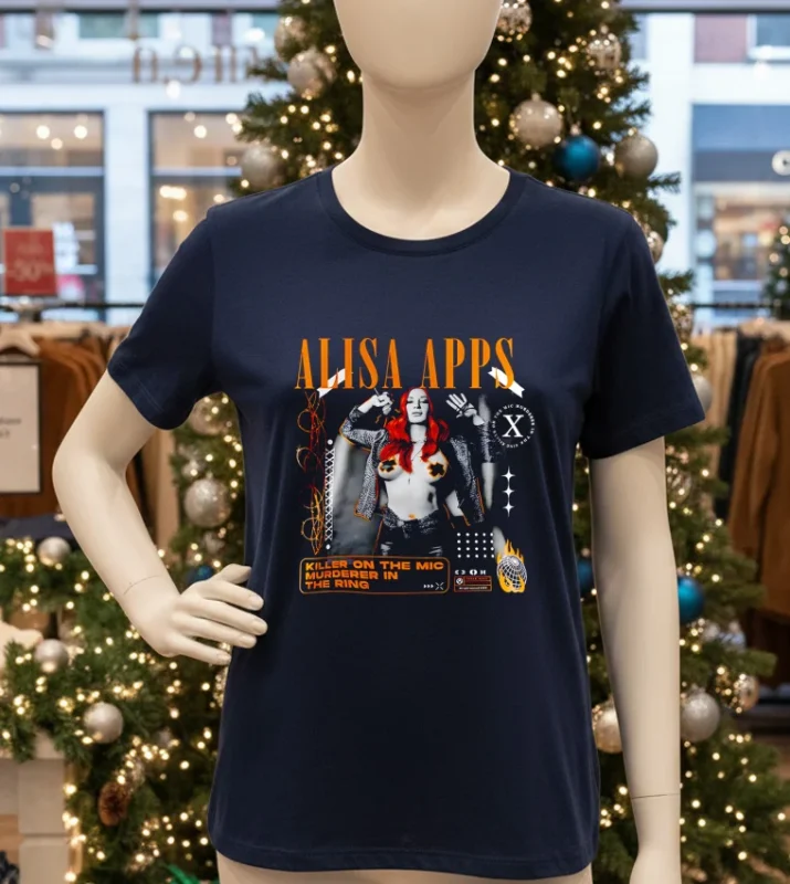 Alisa Apps Killer On The Mic Murderer In The Ring T   Navy T Shirt