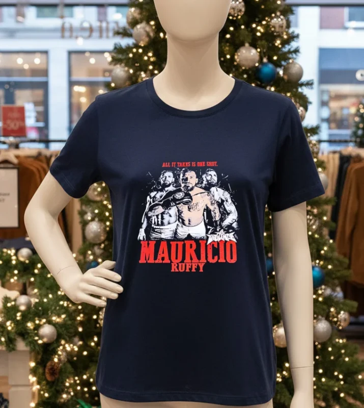 All It Takes Is One Shot Mauricio Ruffy Retro   Navy T Shirt