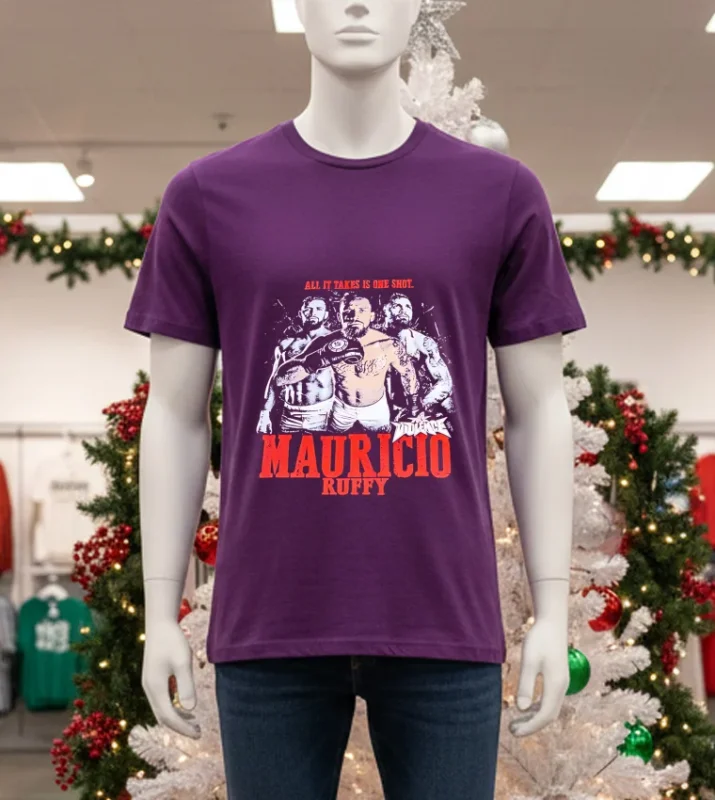 All It Takes Is One Shot Mauricio Ruffy Retro   Purple T Shirt