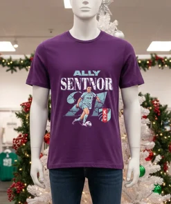 Ally Sentnor Kansas City Current Cracked Number 21 American Soccer Player   Purple T Shirt