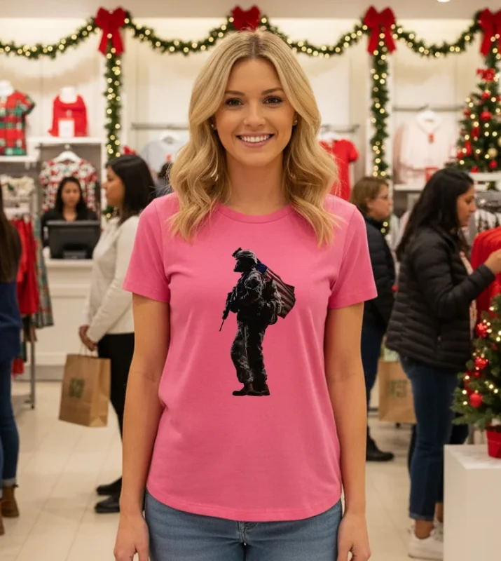 American Patriot Flag Pink T Shirt