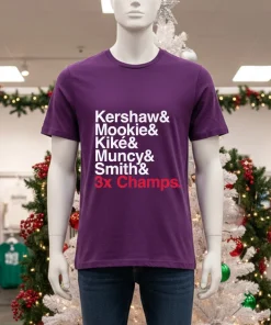 Ampersand 3 Time Champs Dodgers 2025 Purple T Shirt