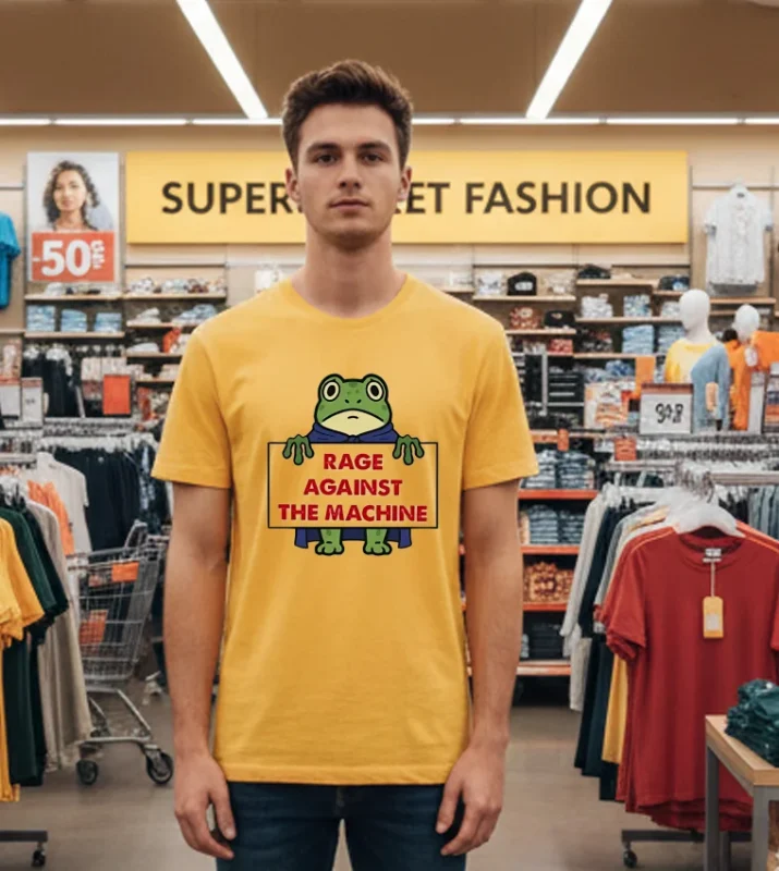 Anti Establishment Activist Rage Against The Machine Frog Yellow T Shirt