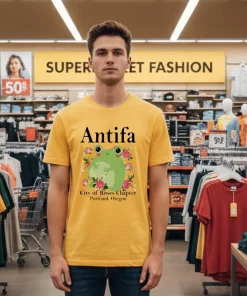 Antifa City Of Roses Frog Yellow T Shirt