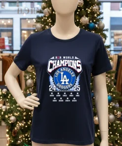 B2b World Champions 24 25 Los Angeles Dodgers Navy T Shirt
