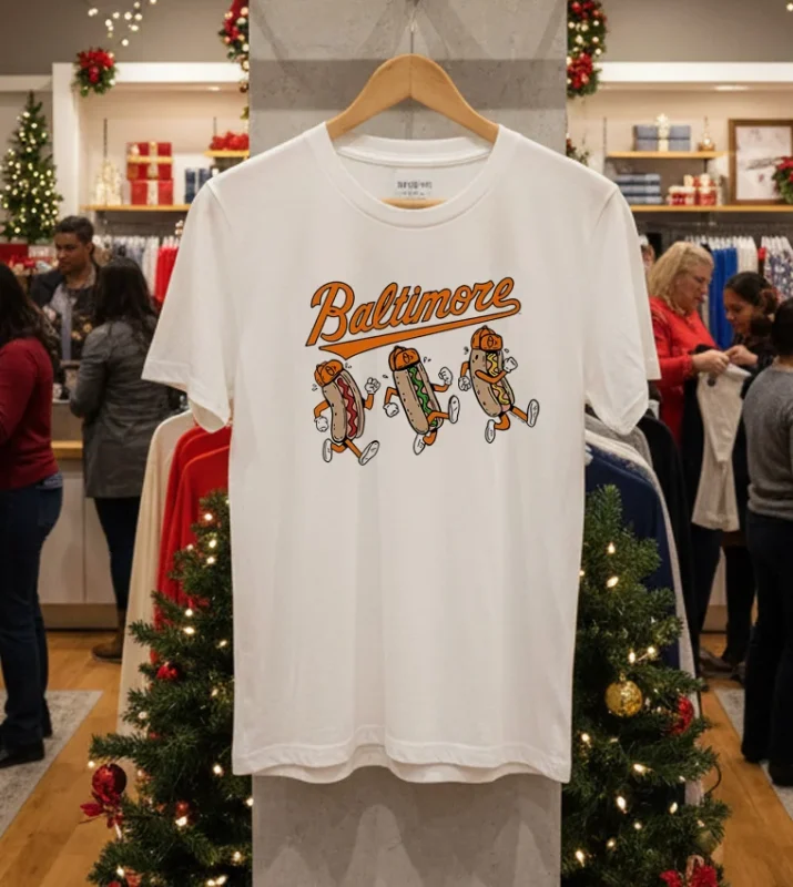 Baltimore Orioles Hot Dog Race White T Shirt