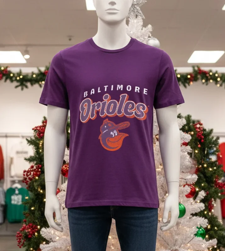 Baltimore Orioles Wonderment Retro   Purple T Shirt