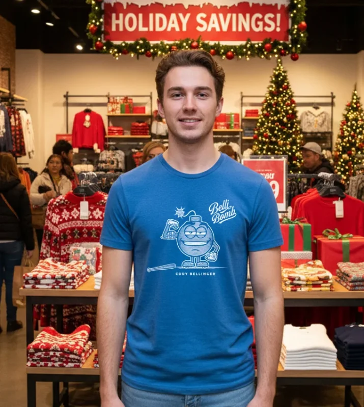 Belli Bomb Funny Baseball Logo T Blue T Shirt