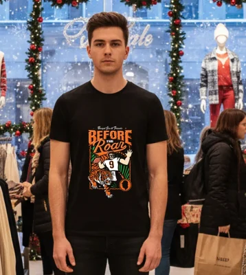 Bengal Jim And Friends Before The Roar Cincinnati Bengals   Black T Shirt