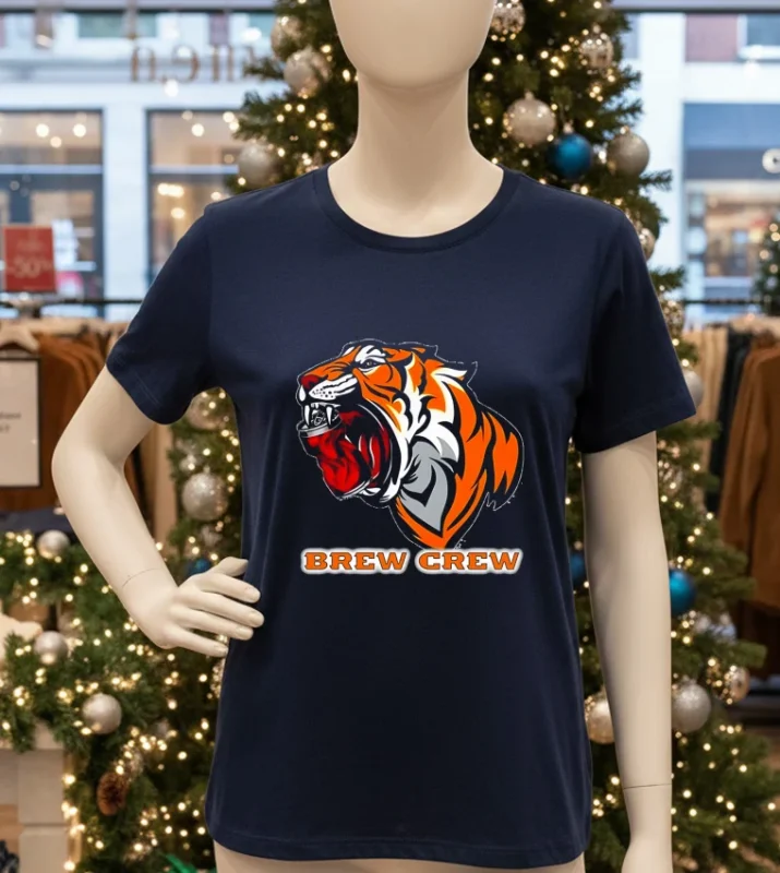 Bengals Tiger Beer And Brews Brew Crew Can Crusher T Navy T Shirt