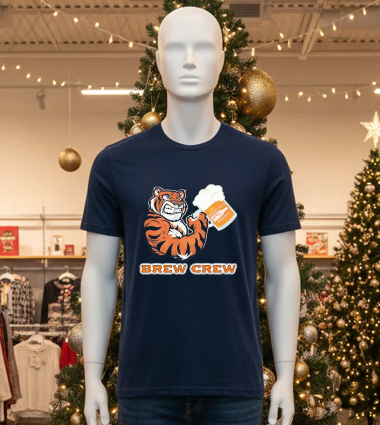 Bengals Tiger Beer And Brews Brew Crew T - black-t-shirt Bengals Tiger Beer And Brews Brew Crew T Black T Shirt