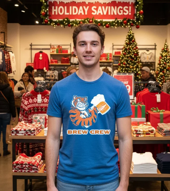 Bengals Tiger Beer And Brews Brew Crew T Blue T Shirt