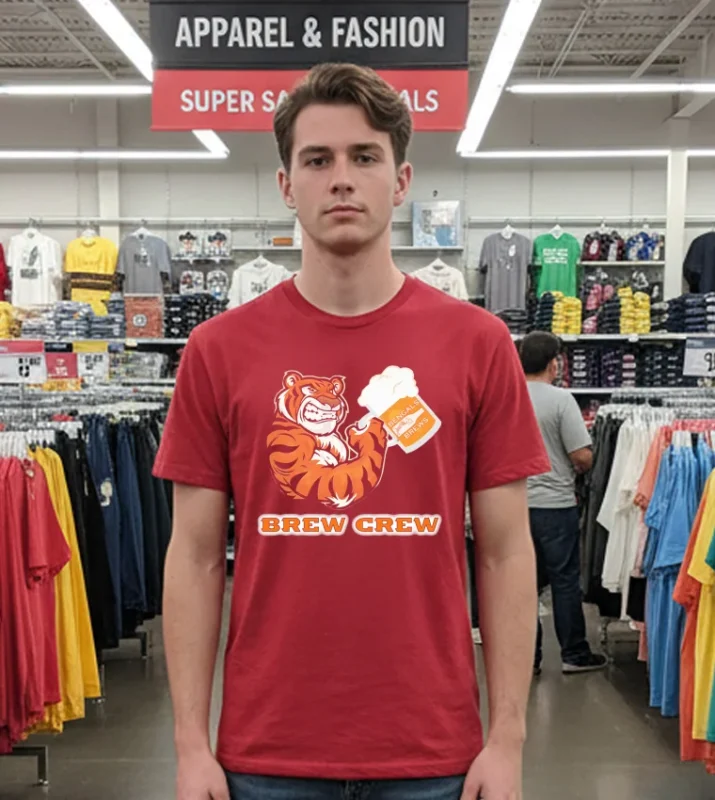 Bengals Tiger Beer And Brews Brew Crew T Red T Shirt