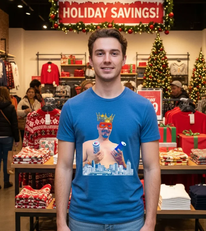 Bengals Tiger Beer And Brews Can Titty King T   Blue T Shirt