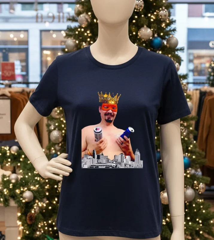 Bengals Tiger Beer And Brews Can Titty King T   Navy T Shirt