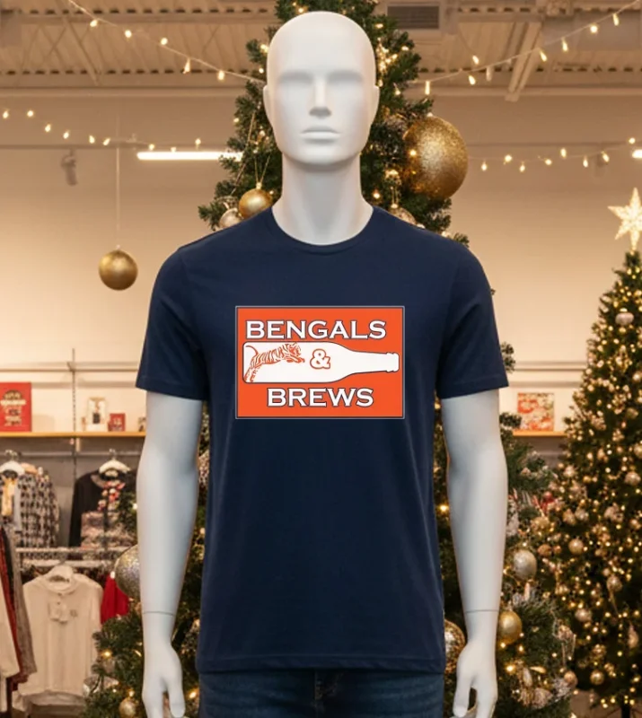 Bengals Tiger Beer And Brews Logo T   Black T Shirt