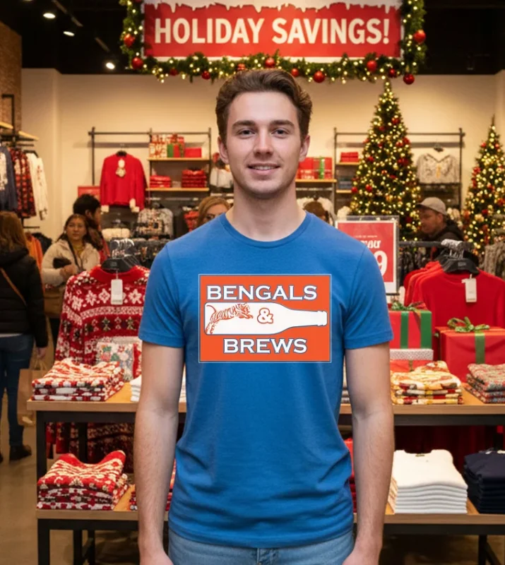 Bengals Tiger Beer And Brews Logo T Blue T Shirt