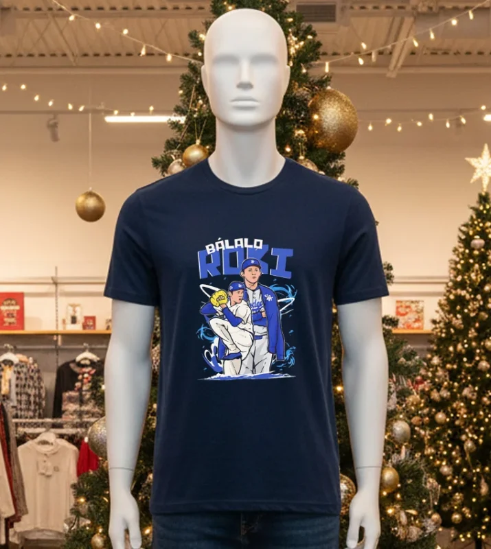 Báilalo Roki Los Angeles Dodgers   Black T Shirt
