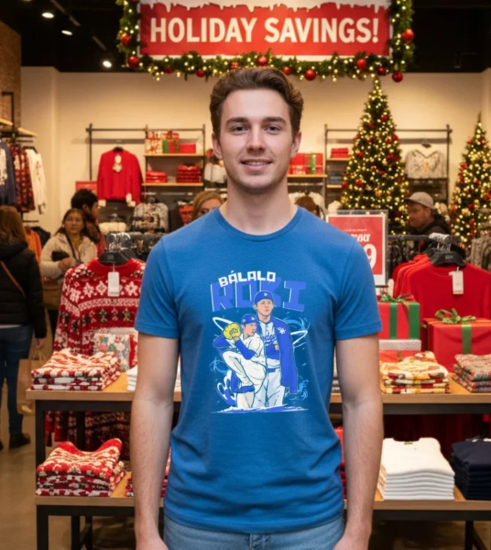 Báilalo Roki Los Angeles Dodgers   Blue T Shirt
