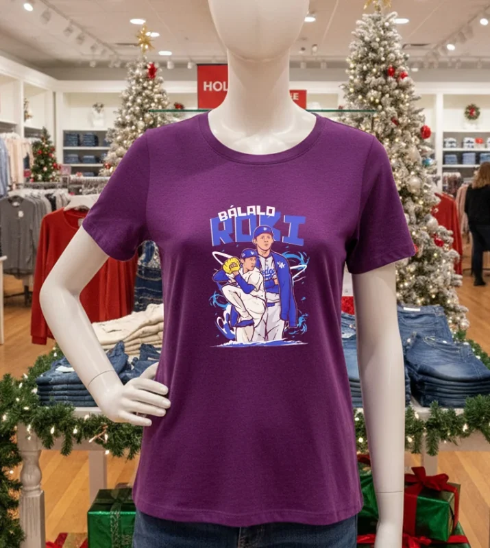 Báilalo Roki Los Angeles Dodgers   Purple T Shirt