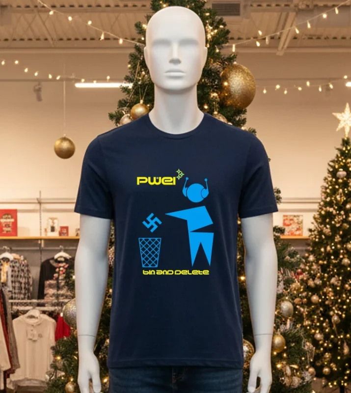 Bin And Delete Robot Art T   Black T Shirt