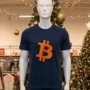 Bitcoin Cosmic Orange Color Logo   Black T Shirt