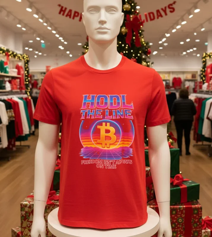 Bitcoin Hold The Line Freedom Isn T Always On Time   Red T Shirt