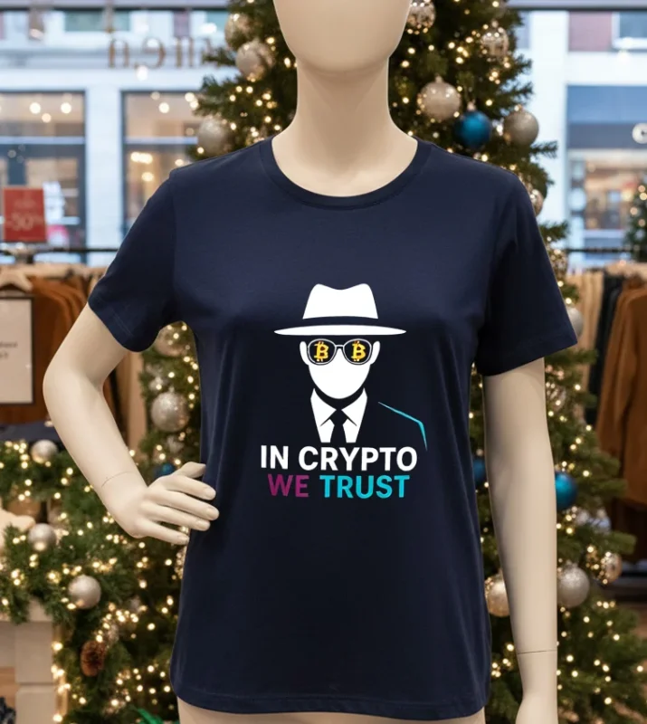 Bitcoin In Crypto We Trust Navy T Shirt