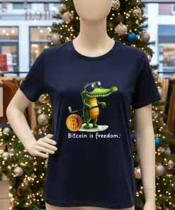 Bitcoin is freedom crocodile cartoon shirt