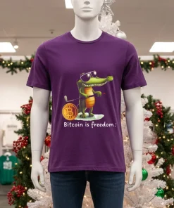 Bitcoin is freedom crocodile cartoon shirt