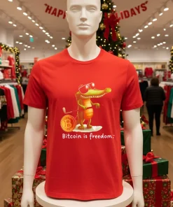 Bitcoin is freedom crocodile cartoon shirt