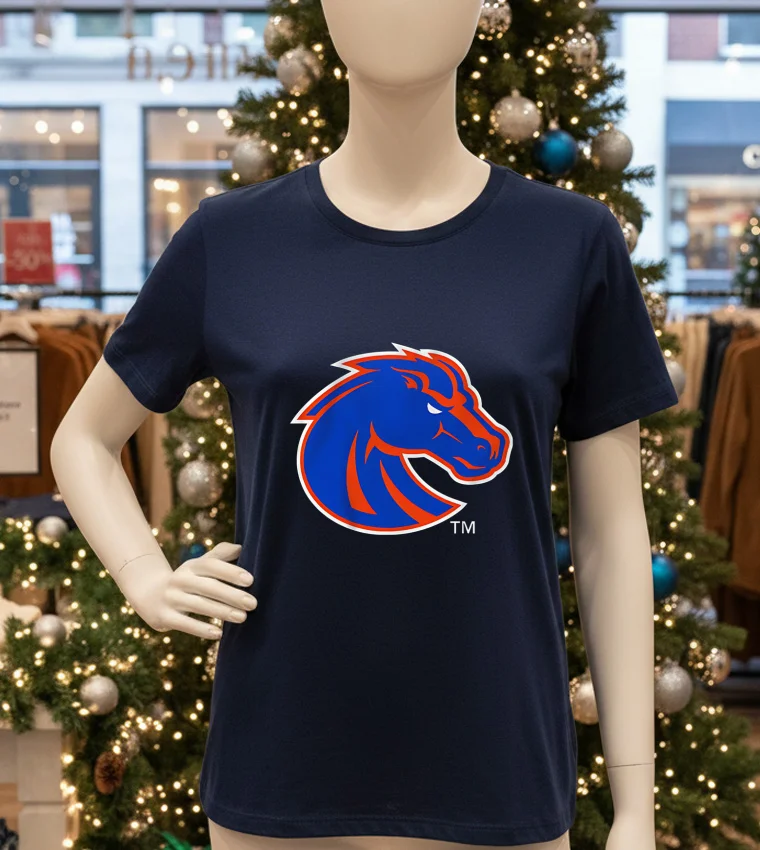 Boise State Broncos Primary Logo 2026 - navy-t-shirt Boise State Broncos Primary Logo 2026 Navy T Shirt