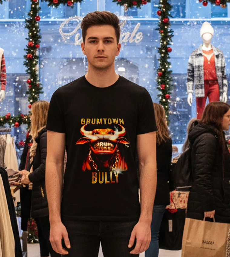 Brumtown Bully Cow Head - black-t-shirt Brumtown Bully Cow Head Black T Shirt