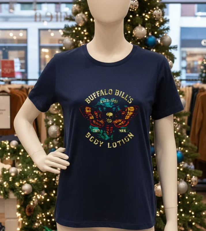 Buffalo Bill Body Lotion Estd 1991 Retro T   Navy T Shirt