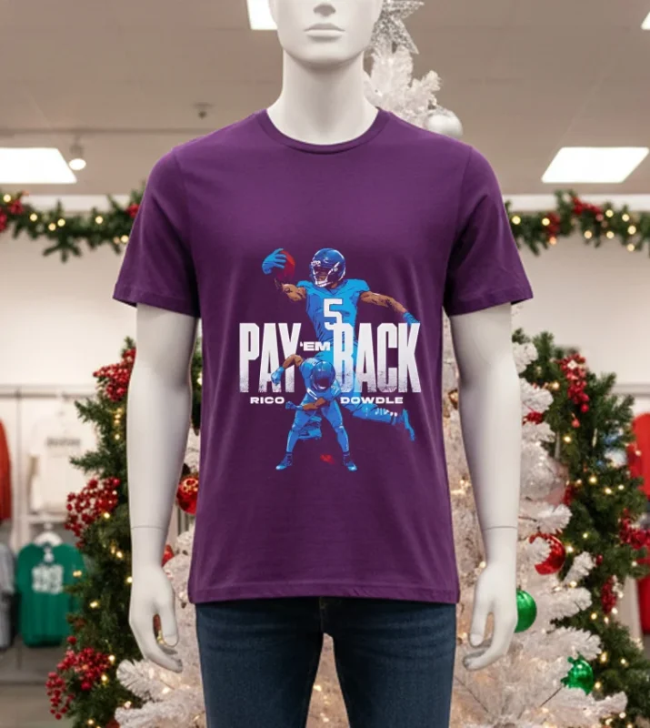 Carolina Panthers Rico Dowdle Pay Em Back   Purple T Shirt