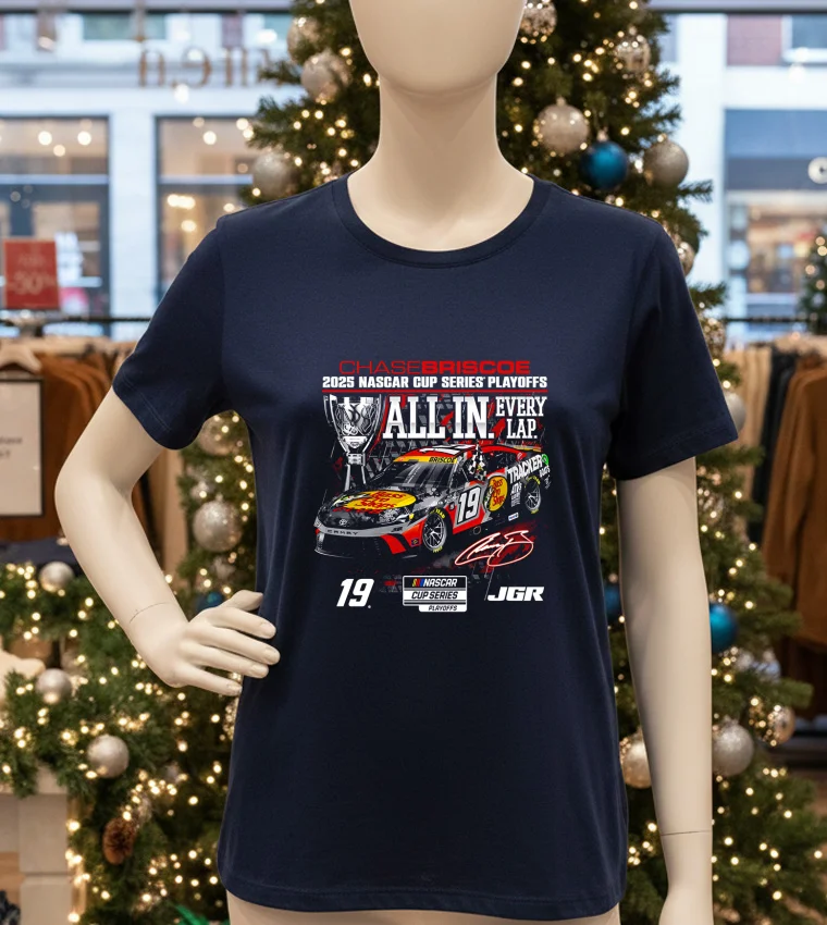 Chase Briscoe Checkered Flag Sports 2025 Nascar Cup Series Playoffs Bass Pro Shops - navy-t-shirt Chase Briscoe Checkered Flag Sports 2025 Nascar Cup Series Playoffs Bass Pro Shops Navy T Shirt