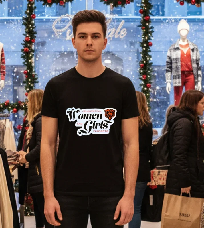 Chicago Bears Celebrating Women And Girls In Sports   Black T Shirt