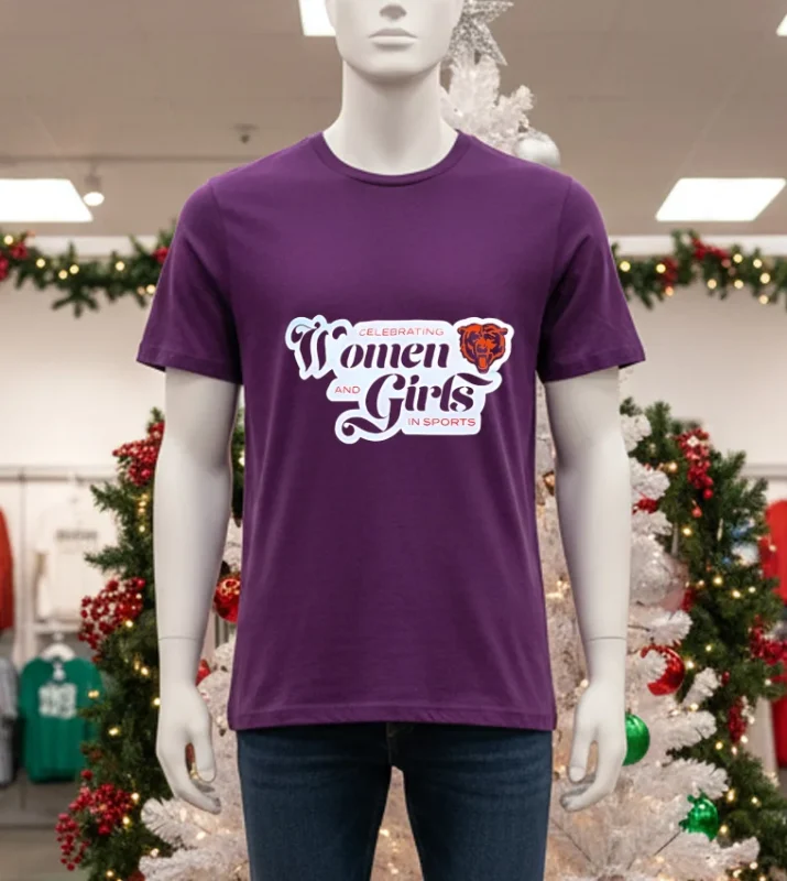 Chicago Bears Celebrating Women And Girls In Sports   Purple T Shirt
