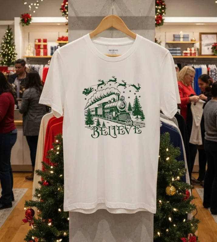 Christmas Believe Merry Christmas T White T Shirt