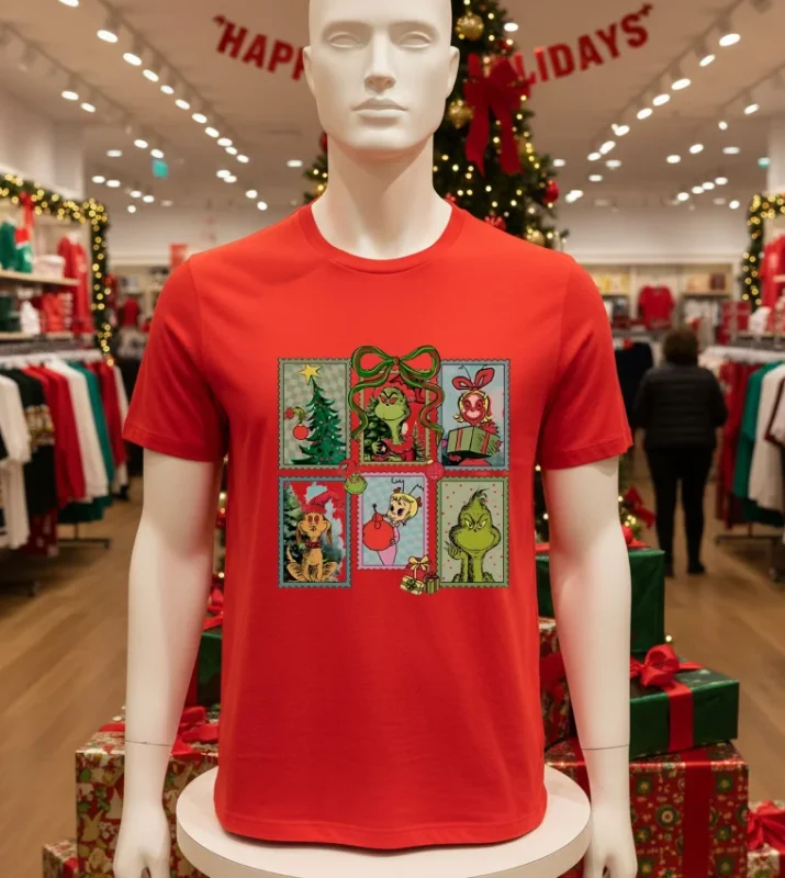 Christmas Grinch Grinchmas Ew People 2025 Red T Shirt