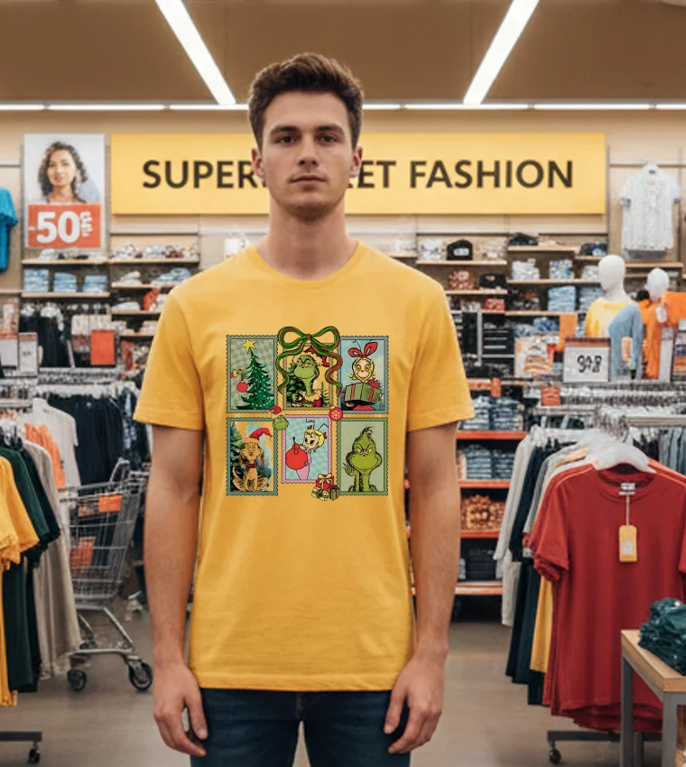 Christmas Grinch Grinchmas Ew People 2025 - yellow-t-shirt Christmas Grinch Grinchmas Ew People 2025 Yellow T Shirt