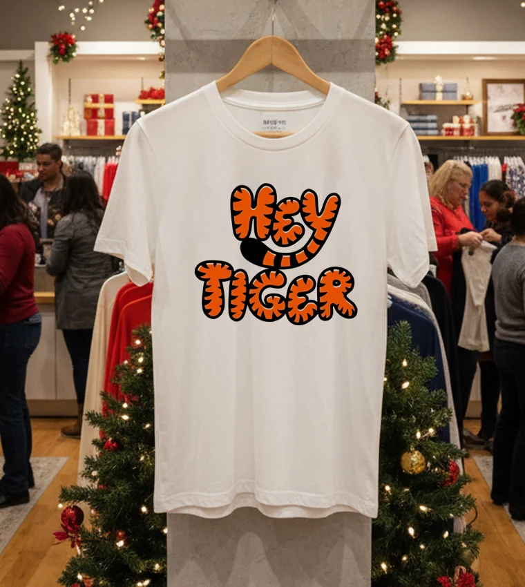 Cincinnati Bengals Hey Tiger Style - white-t-shirt Cincinnati Bengals Hey Tiger Style White T Shirt