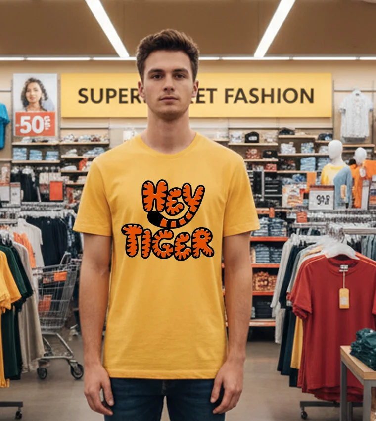 Cincinnati Bengals Hey Tiger Style - yellow-t-shirt Cincinnati Bengals Hey Tiger Style Yellow T Shirt