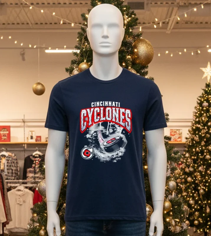 Cincinnati Cyclones Storm Warning Hockey   Black T Shirt