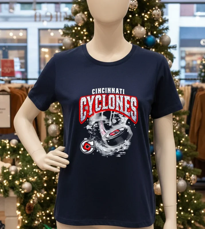 Cincinnati Cyclones Storm Warning Hockey   Navy T Shirt
